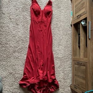 Red Cap Sleeve Elegant Dress